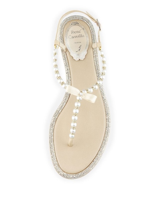 PEARL FASHION: Pearly  Crystal Flat Thong Sandals at Neiman Marcus ...