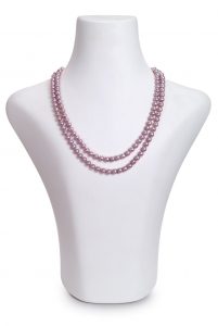 double strand pearl necklace in lavender
