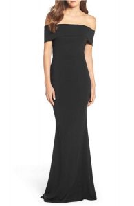 black strapless dress