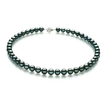 8-8.5mm AA Quality Japanese Akoya Pearl Necklace in Black