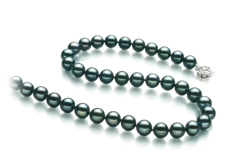 8-8.5mm AA Quality Japanese Akoya Cultured Pearl Necklace in Black