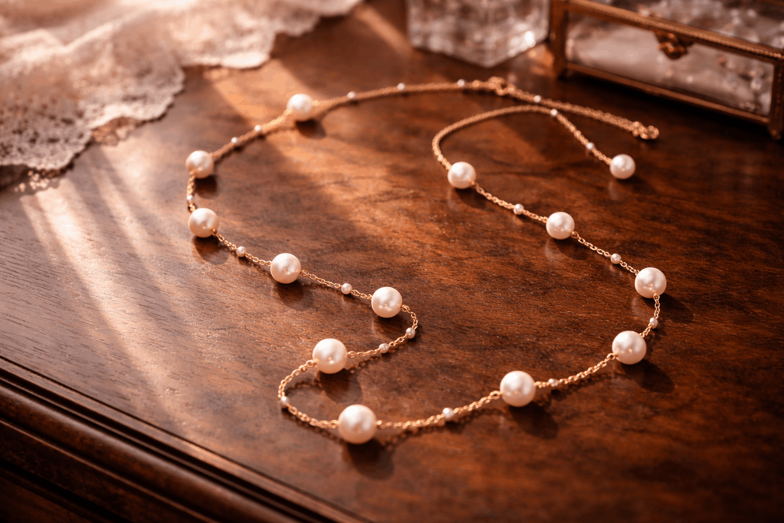 pearlsonly-blog-127-image-6-pearl - Gold Chain with Pearl Stations - Pearls Jewelry - pearlsonly