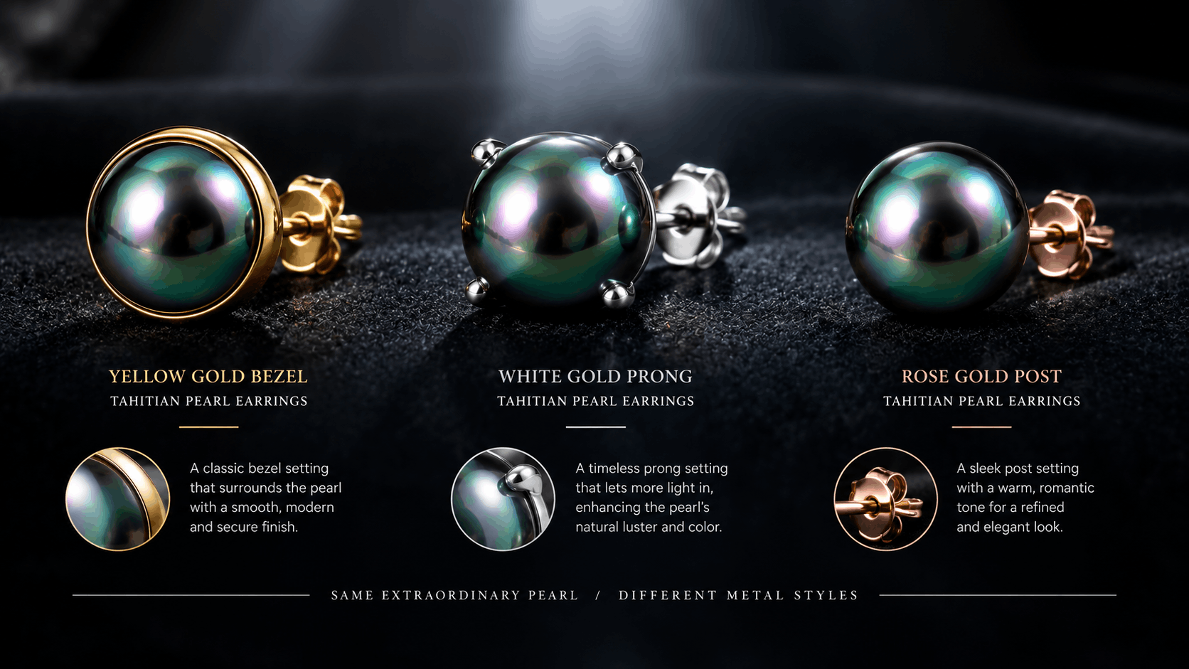 04. Settings — Getting the Metal Right for Tahitian Pearl Earrings