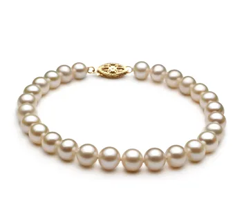 White 6–7 mm freshwater cultured pearl bracelet from PearlsOnly