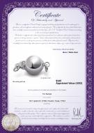 product certificate: W-14K-Ball-clasp
