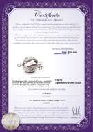 Product certificate: W-14K-ball-dmd-clasp-brighton