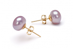 7-8mm AAA Quality Freshwater Cultured Pearl Earring Pair in Lavender