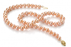 6-7mm AA Quality Freshwater Cultured Pearl Necklace in Pink
