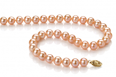 7-8mm AA Quality Freshwater Cultured Pearl Necklace in Pink