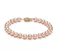 6-7mm AAA Quality Freshwater Cultured Pearl Bracelet in Pink