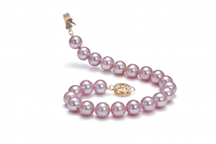 7.5-8mm AAA Quality Freshwater Cultured Pearl Bracelet in Lavender