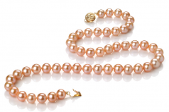 7-8mm AAA Quality Freshwater Cultured Pearl Necklace in Pink