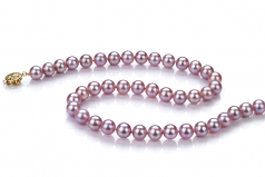 7.5-8mm AAA Quality Freshwater Cultured Pearl Necklace in Lavender