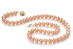 6-6.5mm AAAA Quality Freshwater Cultured Pearl Necklace in Pink