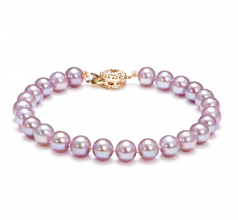 6-7mm AAAA Quality Freshwater Cultured Pearl Bracelet in Lavender