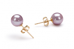 6-7mm AAAA Quality Freshwater Cultured Pearl Earring Pair in Lavender