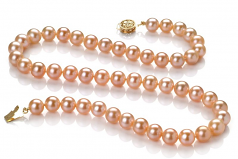 7-8mm AAAA Quality Freshwater Cultured Pearl Necklace in Pink