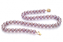 7-8mm AAAA Quality Freshwater Cultured Pearl Necklace in Lavender