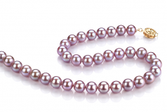 7-8mm AAAA Quality Freshwater Cultured Pearl Necklace in Lavender