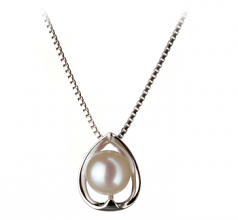 6-7mm AA Quality Japanese Akoya Cultured Pearl Pendant in Amanda White