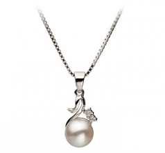 6-7mm AA Quality Japanese Akoya Cultured Pearl Pendant in Ariana White