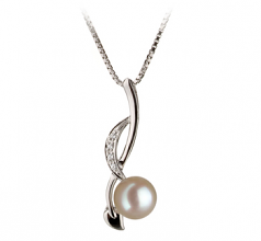 6-7mm AA Quality Japanese Akoya Cultured Pearl Pendant in Diana White