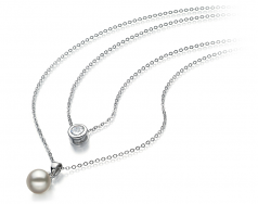 7-8mm AA Quality Japanese Akoya Cultured Pearl Necklace in Ramona White