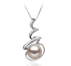 8-9mm AAA Quality Japanese Akoya Cultured Pearl Pendant in Eldova White