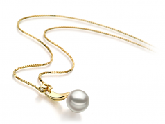 8-9mm AAA Quality Japanese Akoya Cultured Pearl Pendant in Sora White