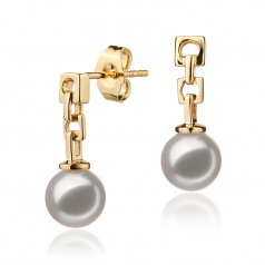 6-7mm Hanadama - AAAA Quality Japanese Akoya Cultured Pearl Earring Pair in Hanadama Anya White