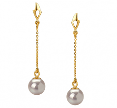 6-7mm AA Quality Japanese Akoya Cultured Pearl Earring Pair in Misha White