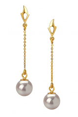 6-7mm AA Quality Japanese Akoya Cultured Pearl Earring Pair in Misha White