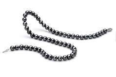 6-7mm AA Quality Freshwater Cultured Pearl Necklace in Black