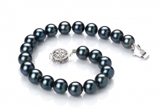 7.5-8mm AA Quality Japanese Akoya Cultured Pearl Bracelet in Black