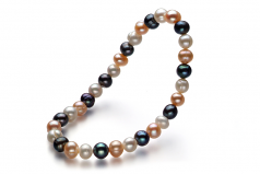 6-7mm A Quality Freshwater Cultured Pearl Bracelet in Bliss Multicolor