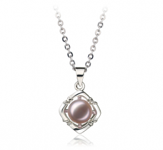 6-7mm AA Quality Freshwater Cultured Pearl Pendant in Vera Lavender
