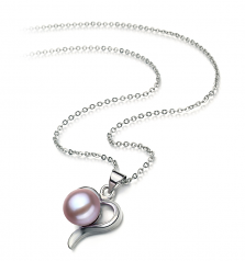 9-10mm AA Quality Freshwater Cultured Pearl Pendant in Leeza Lavender