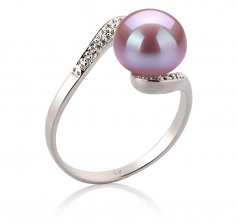 9-10mm AA Quality Freshwater Cultured Pearl Ring in Chantel Lavender
