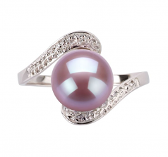 9-10mm AA Quality Freshwater Cultured Pearl Ring in Chantel Lavender