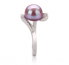 9-10mm AA Quality Freshwater Cultured Pearl Ring in Chantel Lavender