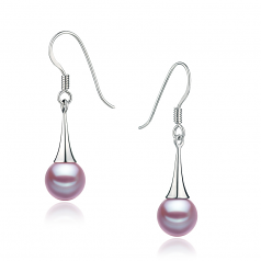 7-8mm AAAA Quality Freshwater Cultured Pearl Earring Pair in Sandra Lavender