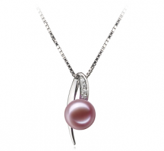 7-8mm AAAA Quality Freshwater Cultured Pearl Pendant in Destina Lavender