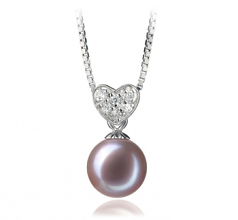 7-8mm AAAA Quality Freshwater Cultured Pearl Pendant in Randy Lavender