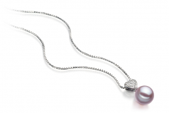 7-8mm AAAA Quality Freshwater Cultured Pearl Pendant in Randy Lavender