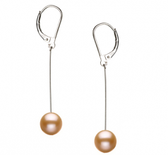 8-9mm AA Quality Freshwater Cultured Pearl Earring Pair in Amy Pink