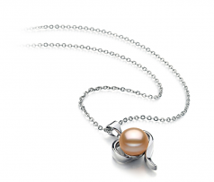 9-10mm AA Quality Freshwater Cultured Pearl Pendant in Leeza Pink