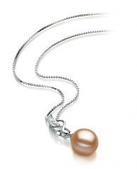 9-10mm AA Quality Freshwater Cultured Pearl Pendant in Naomi Pink