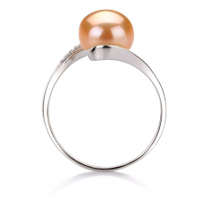 9-10mm AA Quality Freshwater Cultured Pearl Ring in Chantel Pink