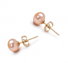 5.5-6mm AAA Quality Freshwater Cultured Pearl Earring Pair in Pink