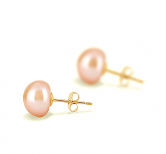8-9mm AAA Quality Freshwater Cultured Pearl Earring Pair in Pink